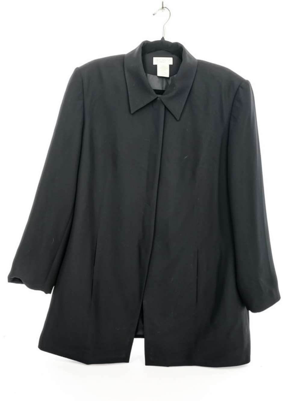 Worthington Woman Vintage Classic Black Single-Breasted Coat Size 18W